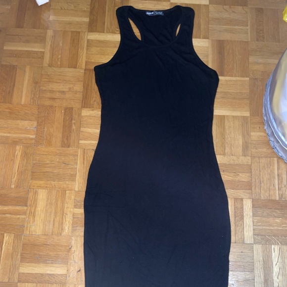 NWT Shein Black Racerback Rib Knit Midi Dress - Picture 4 of 8